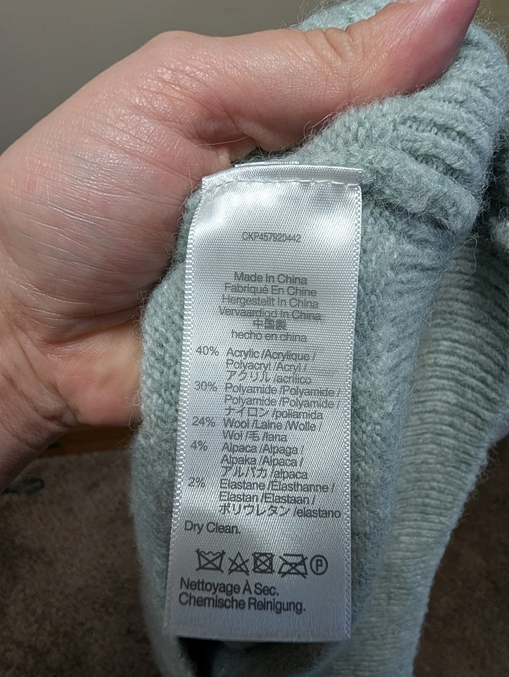 Madewell Mock Neck Sweater Soft Knit Blue Gray Size L
